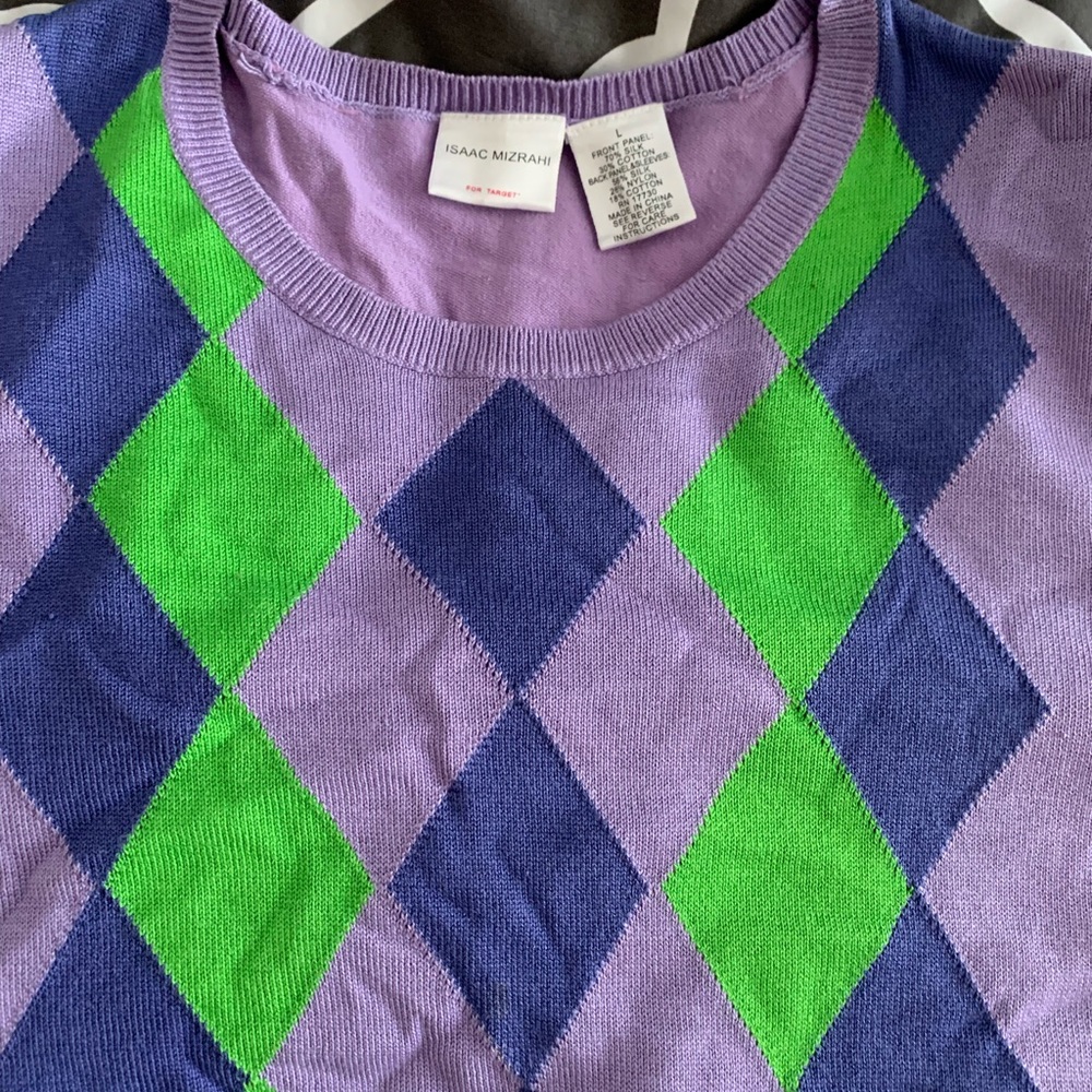 Argyle print sweater